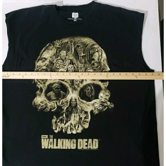 The Walking Dead Sleeveless Shirt Men 2XL Black 2015 Skull Zombies Horror Gore - Picture 12 of 12
